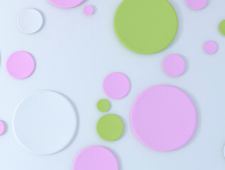 Abstract 3d circles dots pattern. Modern multi color and drop shapes background	