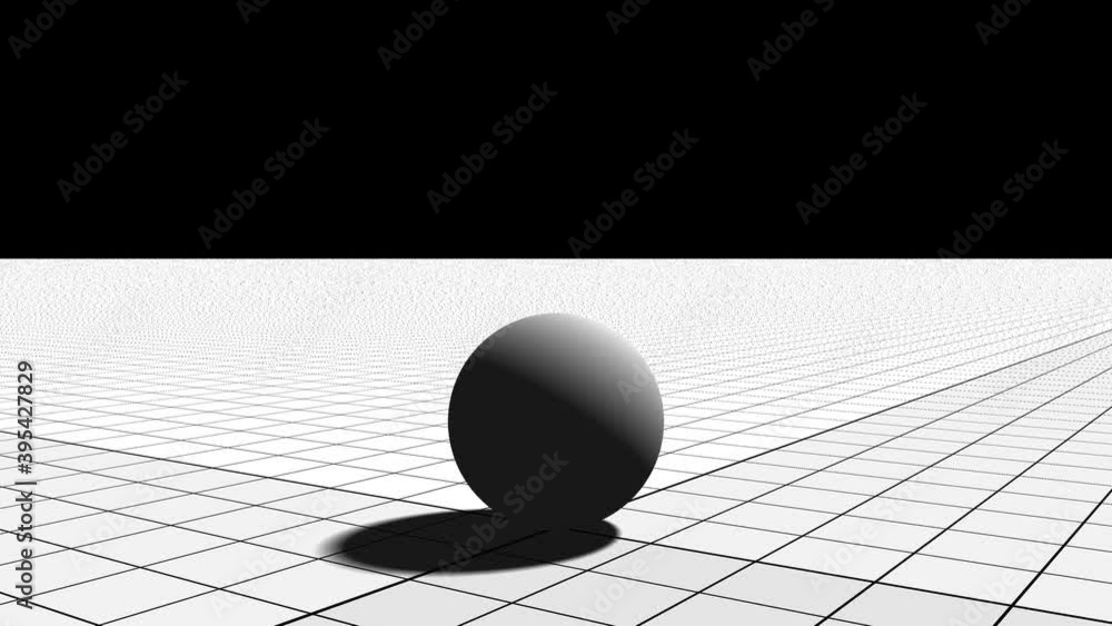Poster rotating around sphere on infinite plane mask