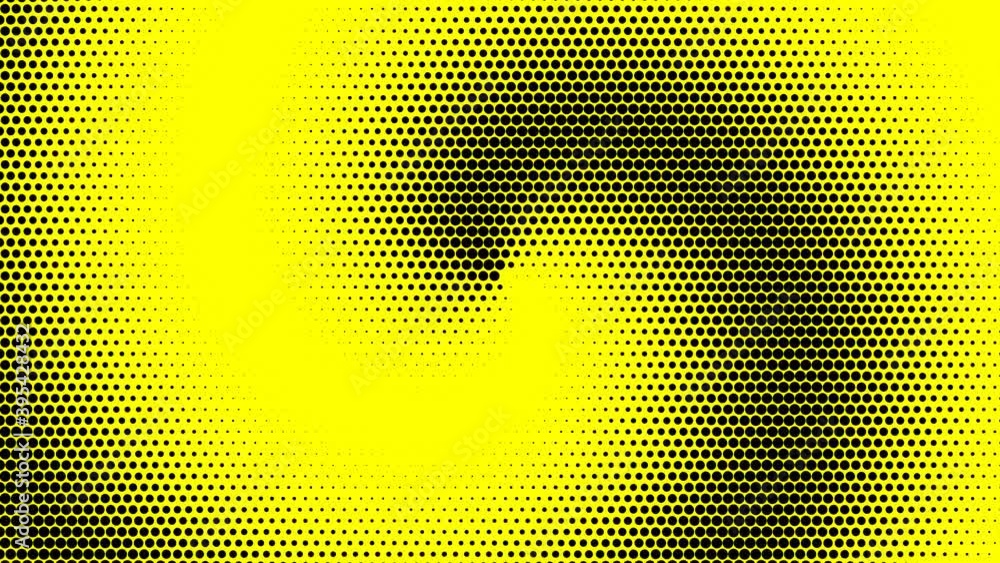 Aufkleber spiral of halftone print circles expanding warning error background