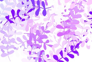 Light Purple vector doodle layout with leaves.