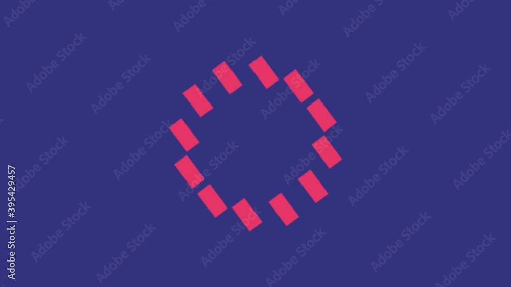 Poster circle of rectangles rotating slowly