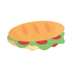 fast food sandwich menu in cartoon flat icon