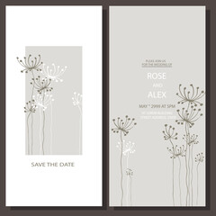 
Fashionable wedding invitation in minimal style. Vector illustration.