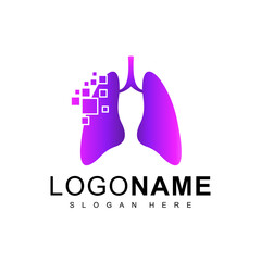 lungs logo, health and clinic template, hospital design