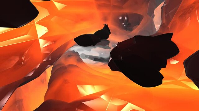 Inside Molten Coal Opal Tunnel Lava Mineral Formation Hot Earth Geology