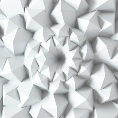 White 3d geometric background with center. Multifaceted banner. White enlarged abstraction. Background centrifuge simulating a chamber shutter or decorative frame. Background. 3d render