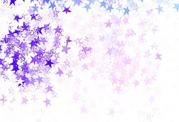 Fototapeta na wymiar Light Purple vector texture with beautiful stars.