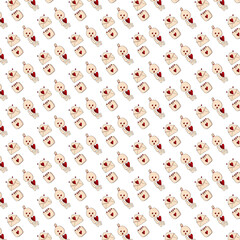 Seamless pattern romance design on white background