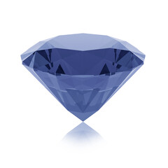 Fototapeta na wymiar Blue diamond on a white background. 3D rendering.
