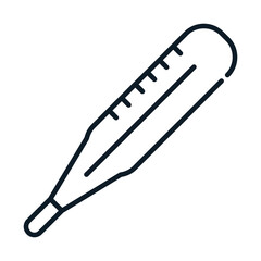 health medical thermometer temperature line icon