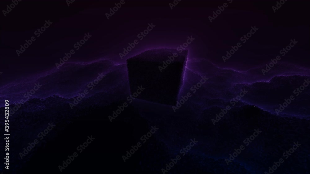 Aufkleber fantastical point cloud edges of a floating cube lidar scan effect