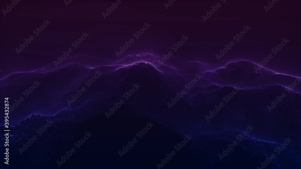 Poster abstract digital ocean surface waves of signal noise interference wifi scanner
