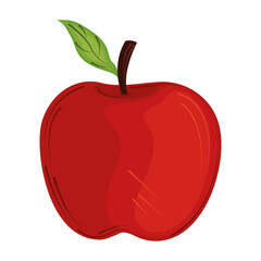 fresh apple fruit nature organic icon isolated design