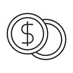 money coins currency cash line icon