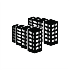 Company icon on white background. Black building business vector illustration eps 10