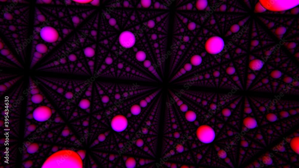 Poster floating pink balls endless array