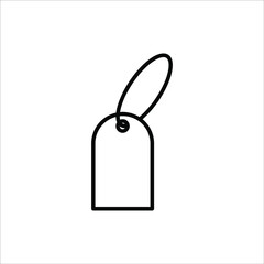 Blank black paper price tag. label icon with cord