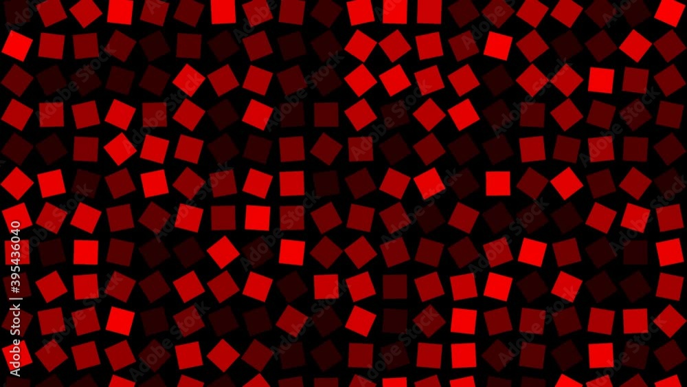 Poster panning over counter rotating block red square panels