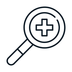 health medical magnifier line icon