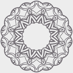 Ornamental laced snowflake, rosette, mandala. Vector illustration