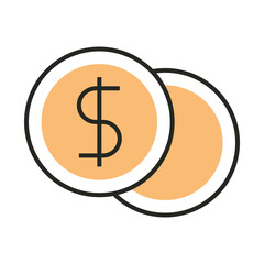 money coins currency cash line and fill