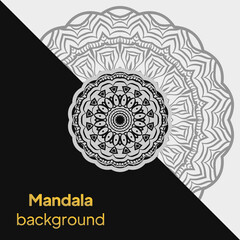 Decorative arabic round lace ornate mandala. Vintage vector illustration