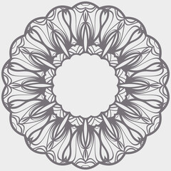 Ornamental laced snowflake, rosette, mandala. Vector illustration