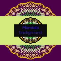 Business Cards, with floral pattern. Card or invitation. Vintage decorative elements. Colorful mandala background. Vector illustration