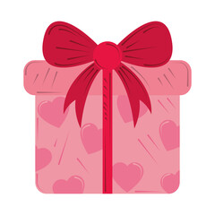 valentines day, gift box with hearts celebration romantic design