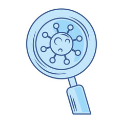 covid 19 coronavirus investigation analysis virus disease blue icon