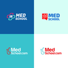 Med school. Medicine vector logo design
