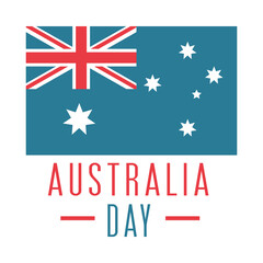 Obraz na płótnie Canvas australia day, national flag emblem over white background