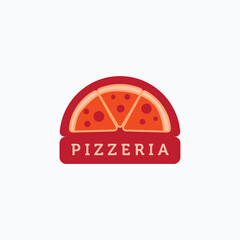 Vector illustration of pizza slices with pepperoni good for pizzeria logo design