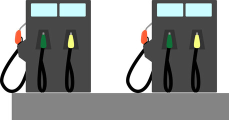 シンプルなガソリンスタンドにある計量器のイラスト