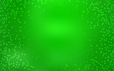 Light Green vector pattern with night sky stars.