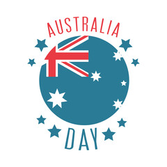 Obraz na płótnie Canvas australia day, round flag national event celebration