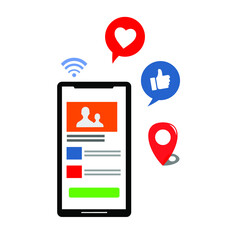 smartphone and various icons on it