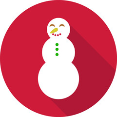 Christmas snowman icon white red