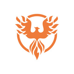 Phoenix logo. Fire Bird vector