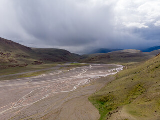 dry mountain river flowing brook