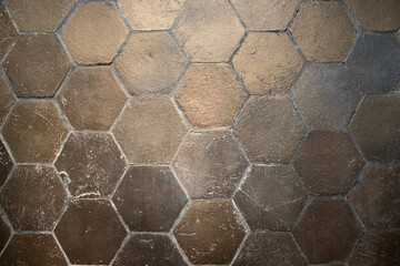 Texture multiple hexagon pattern overlapping gold abstract
