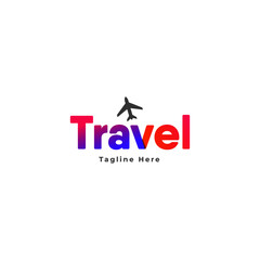 airplane logo, Travel symbol isolated on white background. flight plane logo design For your travel agency company
