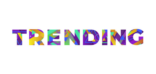 Trending Concept Retro Colorful Word Art Illustration