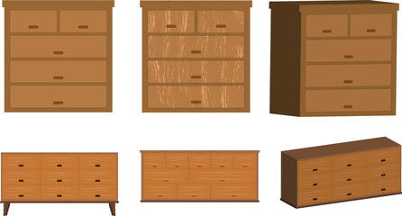 シンプルで可愛いタンスのイラストセット