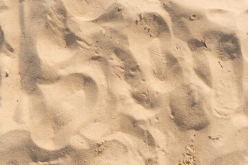 Top view of Nature beach sand texture in summer sun