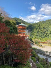 Japanese temple in the mountains