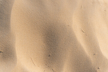 Fototapeta na wymiar Top view of Nature beach sand texture in summer sun