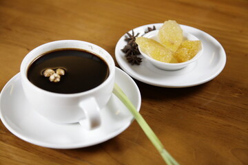 lemongrass coffee and spices, complete with rock sugar