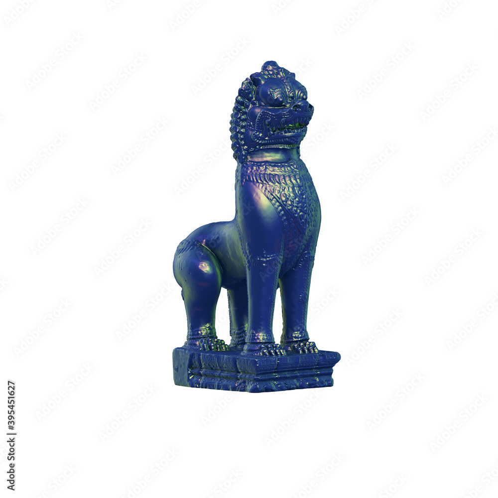 Fototapete a collection of sculptures made in neon style on a black background for your design ideas. 3d render