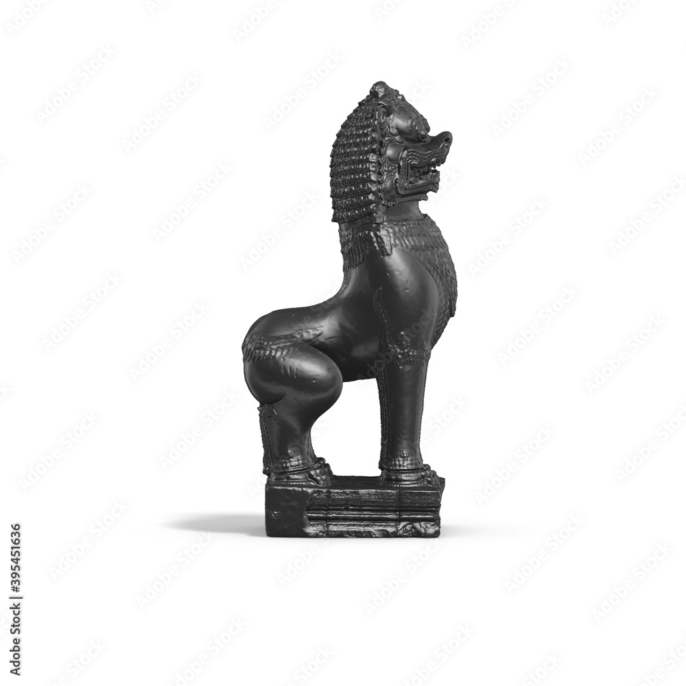 Fototapete a collection of sculptures made in neon style on a black background for your design ideas. 3d render